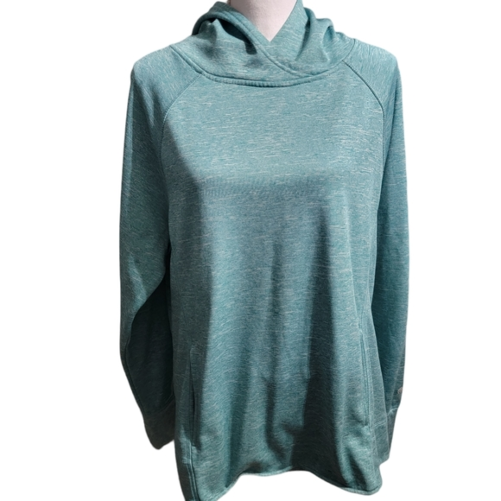 Champion‎ Cowl Neck Hoodie thumb hole green Teal sz XL athletic wear athleisure
